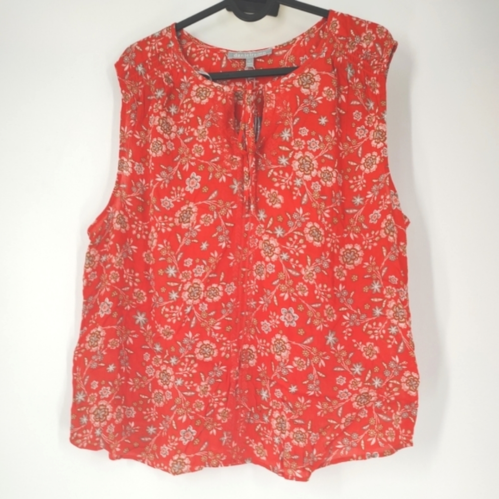 Daniel Rainn Women's Floral Red Sleeveless Top Women Size XL